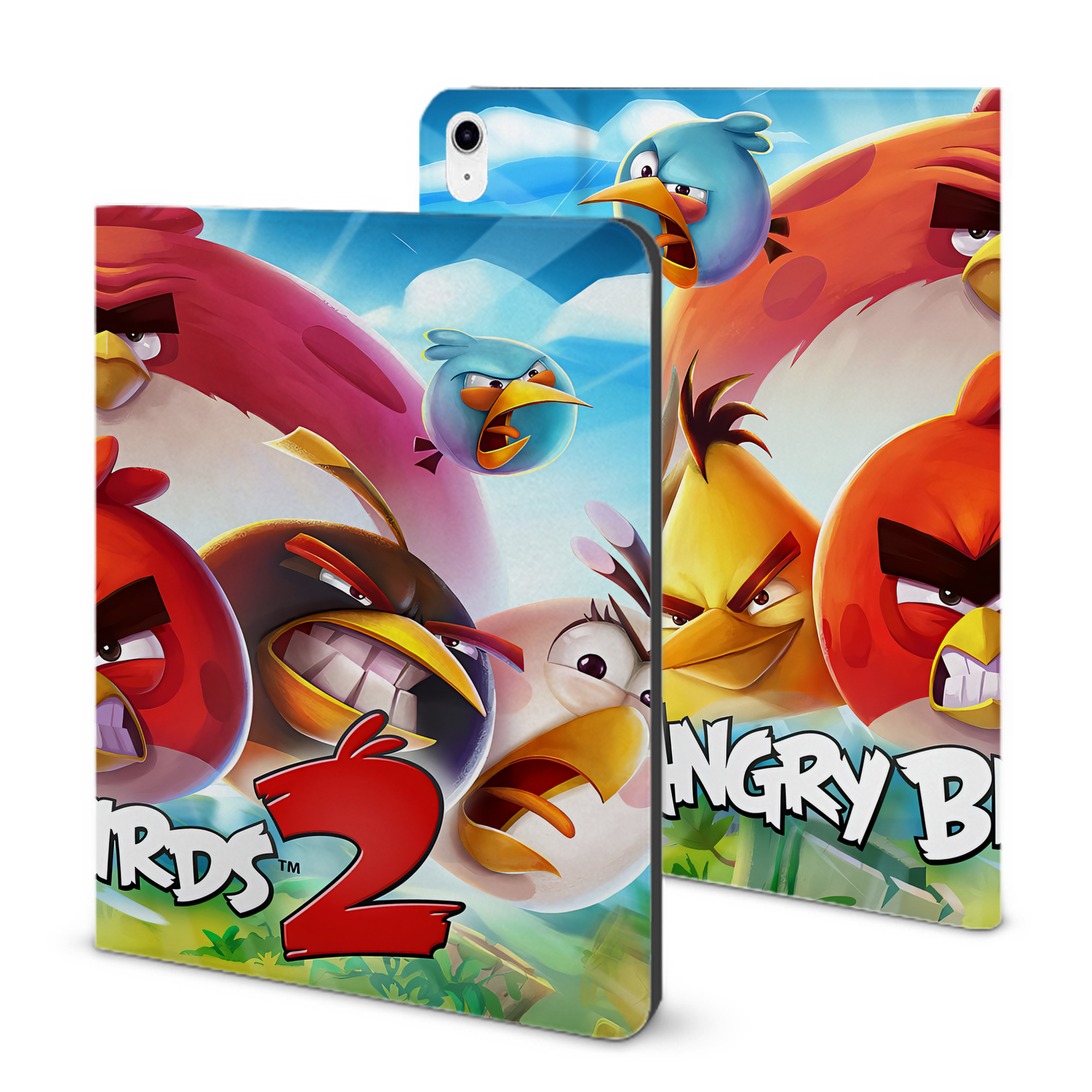 （画像用） Angry Birds アングリーバード IPad ケース ブック型 PUレザー TPU 耐衝撃 軽量 薄型 ペン収納なし 全面保護 IPad 各モデル対応